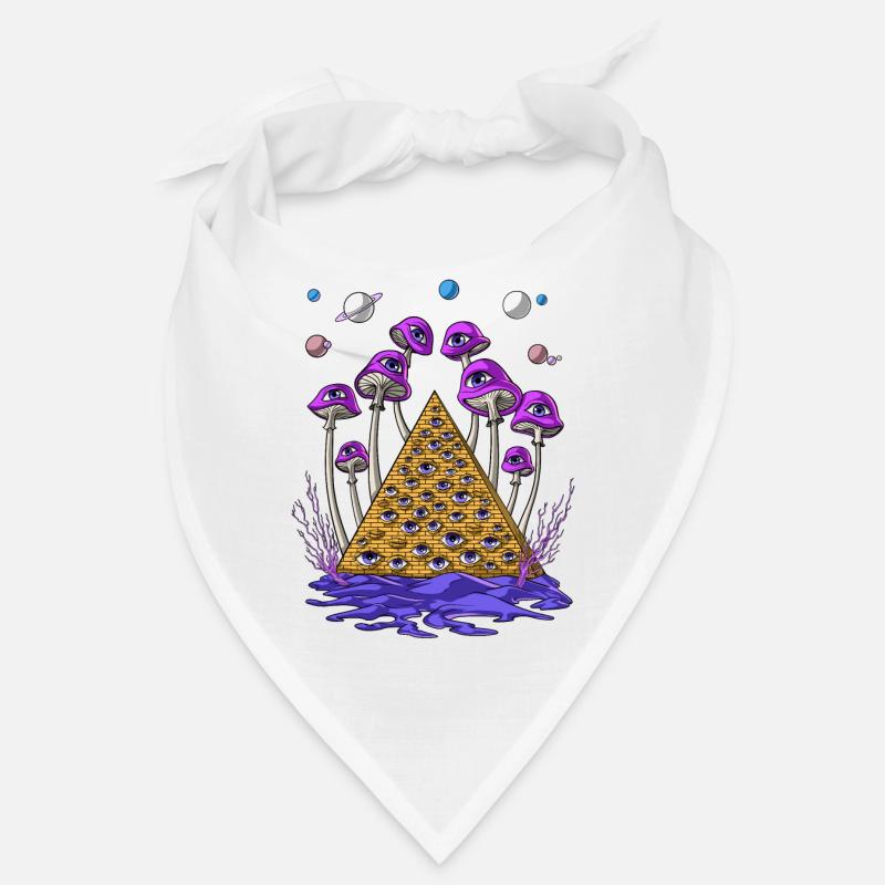 Psychedelic Egyptian Pyramid Psilocybin Mushrooms Bandana