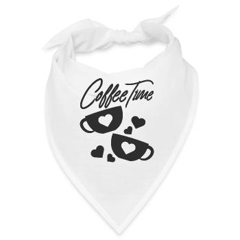 Kaffee - Bandana - Weiß - Vorne