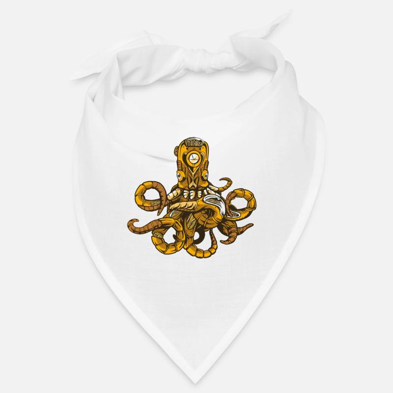 Octopus Steampunk - Bandana - Weiß