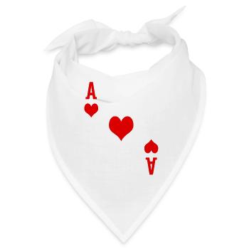 Herzass Spielkarte Poker Geschenk Kartenspieler - Bandana - Weiß - Vorne