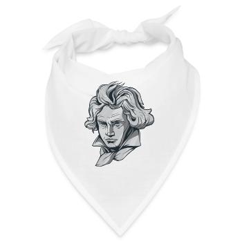Beethoven Gesicht Büste mit Beethoven Komponist - Bandana - Weiß - Vorne