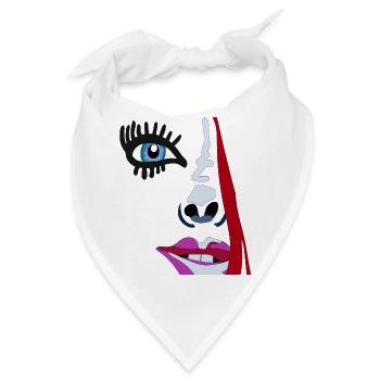 FH Scribble Face by Felix Heinrich - Bandana - Weiß - Vorne