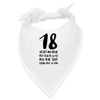 18. Geburtstag - Bandana - Weiß - Vorne