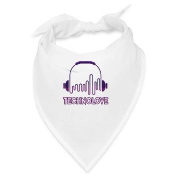techno love 3 - Bandana - Weiß - Vorne