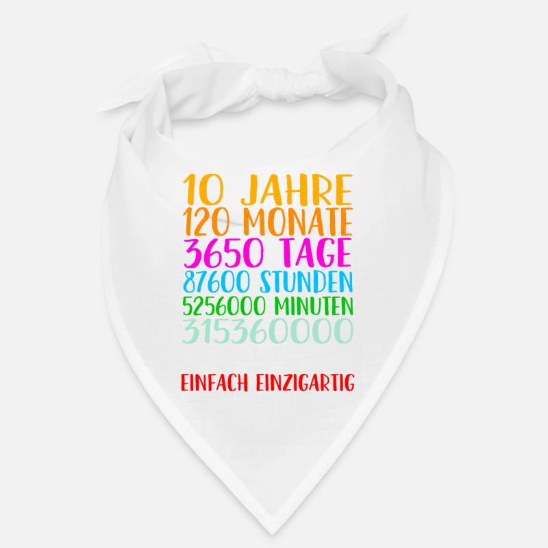 10. Geburtstag Geschenkidee Bday Spruch Geschenk - Bandana - Weiß