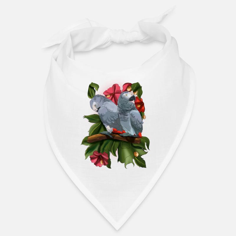 Graupapagei Papagei - Bandana - Weiß