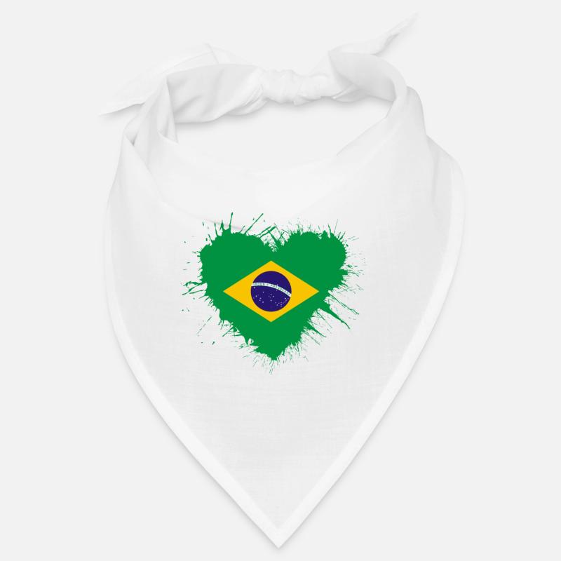 Drapeau coeur Brésil Bandana