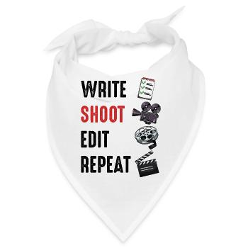 Filmdreh-Set: Reel & Klappe - Bandana - Weiß - Vorne
