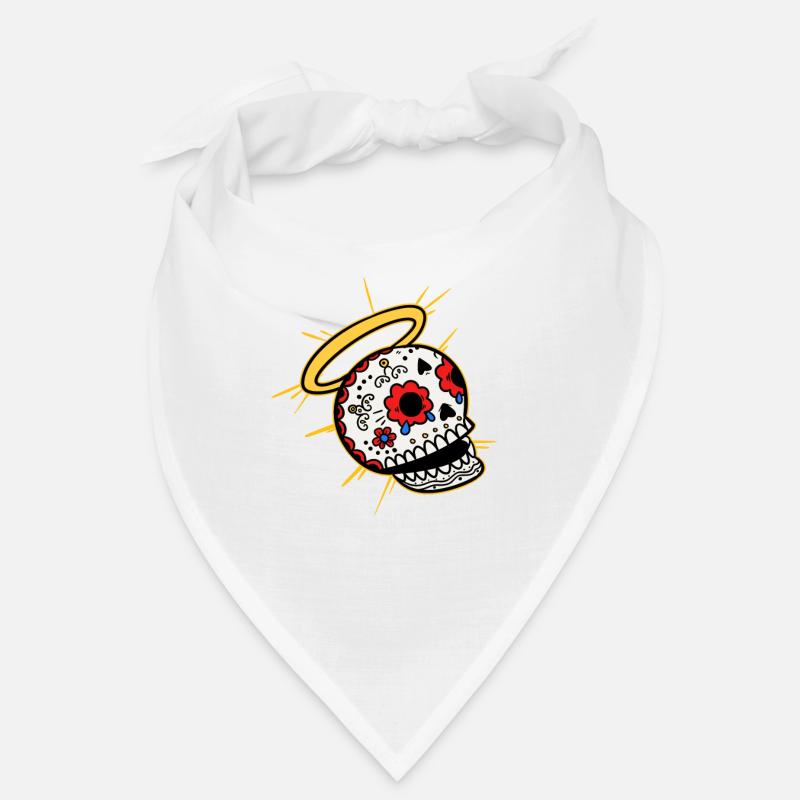 Totenkopf Engel - Bandana - Weiß