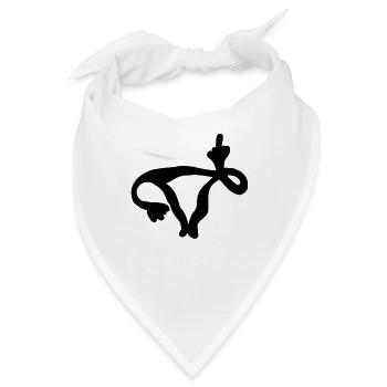 Gebärmutter F...You! - lustige Eierstöcke - Bandana - Weiß - Vorne