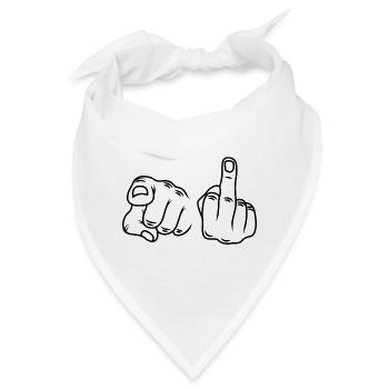 Mittelfinger - Bandana - Weiß - Vorne