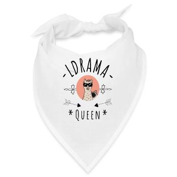 No Drama Llama Queen - Bandana - Weiß - Vorne