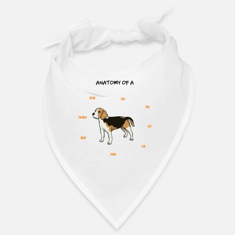 Anatomie des Beagle Fun Hund Hundebesitzer - Bandana - Weiß