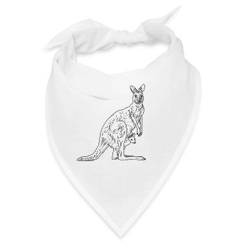 Känguru - Bandana - Weiß - Vorne
