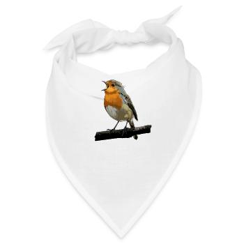 Rotkehlchen Vogel Beobachten Singvögel Geschenk - Bandana - Weiß - Vorne