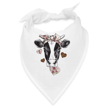 Kuh Valentine - Bandana - Weiß - Vorne