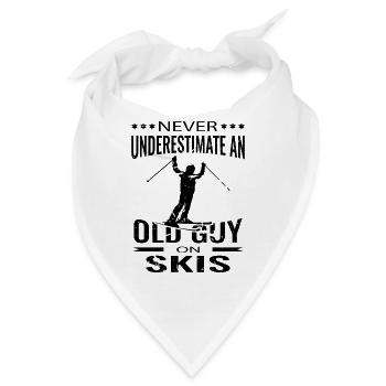Ski Opa Skifahrer Spruch Skifahren Old Guy - Bandana - Weiß - Vorne