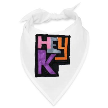 hey K Logo - Bandana - Weiß - Vorne