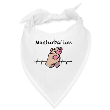 Masturbation Mann Witzig Wichsen Sperma Sex Spruch - Bandana - Weiß - Vorne