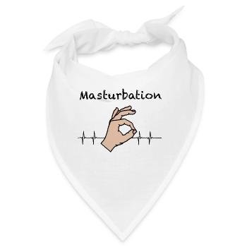 Masturbation Mann Witzig Wichsen Sperma Sex Spruch - Bandana - Weiß - Vorne