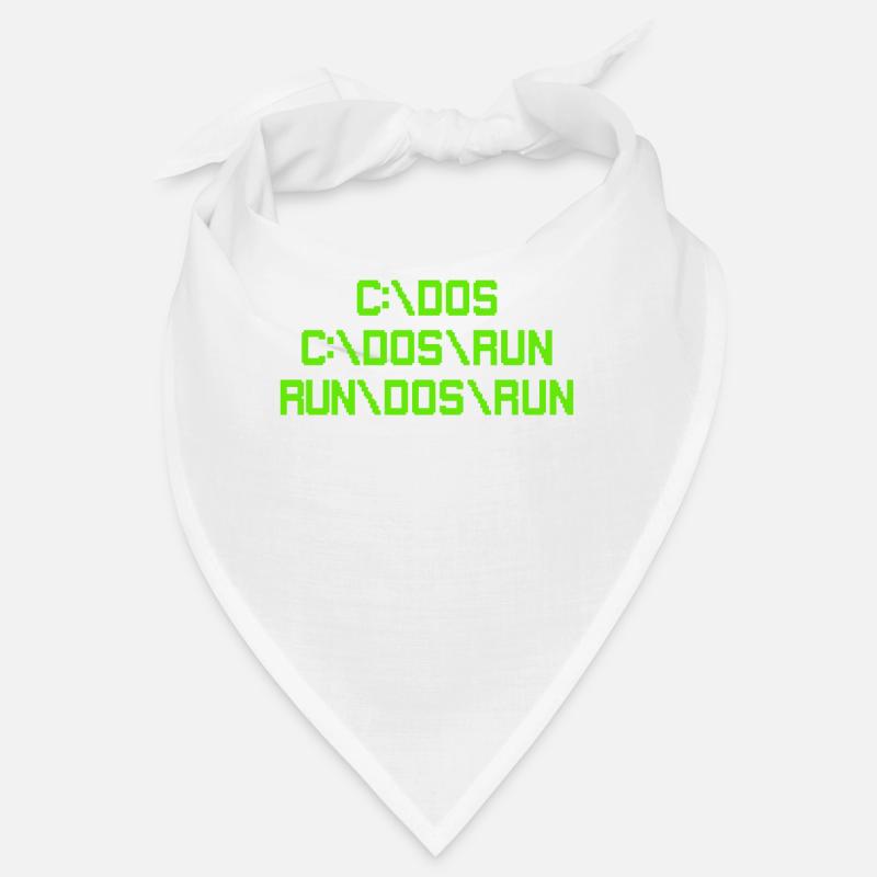 C: \ DOS C: \ DOS \ RUN RUN \ DOS \ RUN Funny Computer Joke - Bandana - blanc