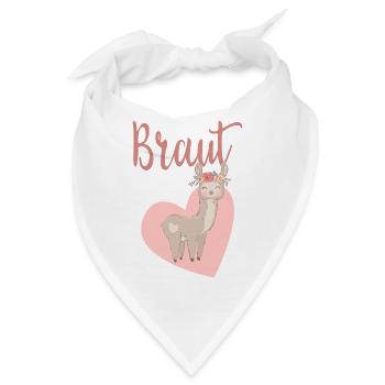 Braut Bride to be Alpaka Alpaca Lama JGA Geschenk - Bandana - Weiß - Vorne