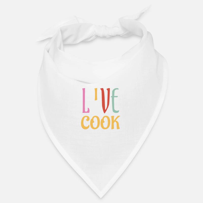 Kochen Lieben und Leben Geschenk Chefkoch - Bandana - Weiß