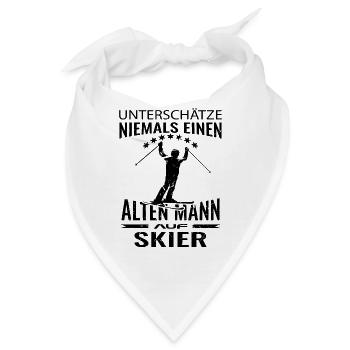 Ski Skifahrer Spruch Skifahren Alter Mann Lustig - Bandana - Weiß - Vorne