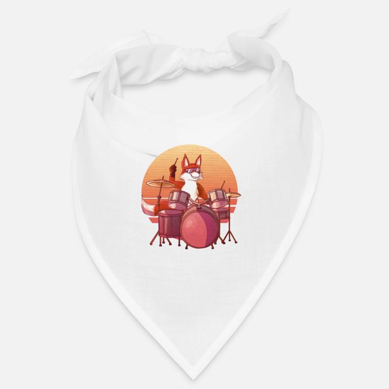 Fox spielt Schlagzeug, Fox Lover Drummer Gift, Bandana