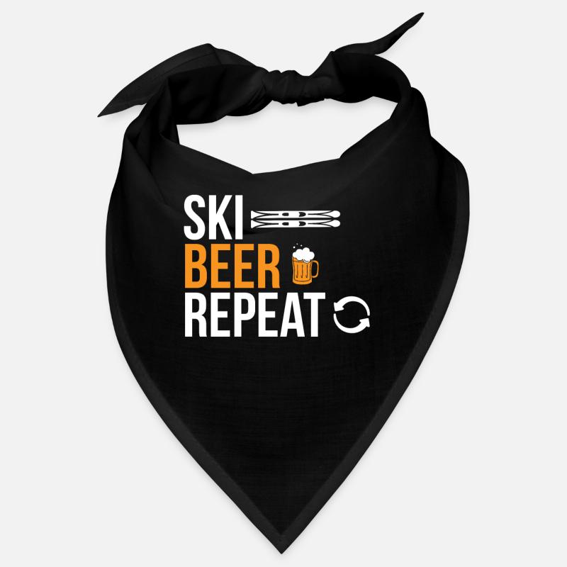 Ski Beer Repeat Skifahren Skiurlaub Bandana