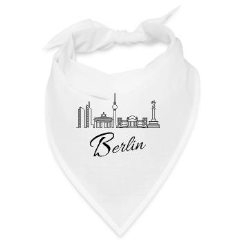 Berlin Skyline - Bandana - Weiß - Vorne