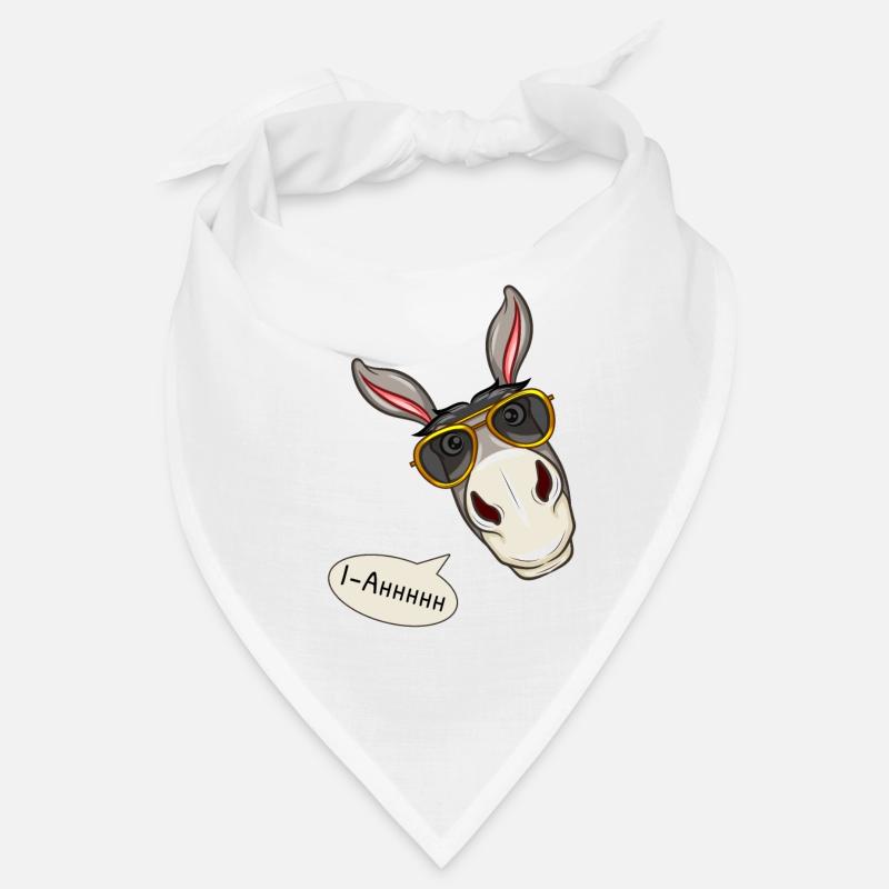 Esel mit Sonnenbrille - Bandana - Weiß