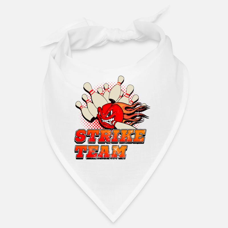 Bowling, bowling strike - Bandana - white