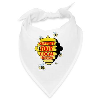 Suppoert Your Local Beekeeper, Honey Dealer, Bees - Bandana - Weiß - Vorne