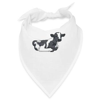 Kuh Kalb mit schwarzen Flecken - Bandana - Weiß - Vorne