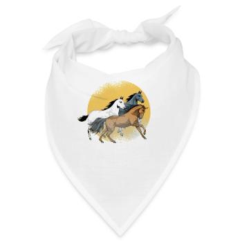 Wild Horses Running Horses - Bandana - Weiß - Vorne
