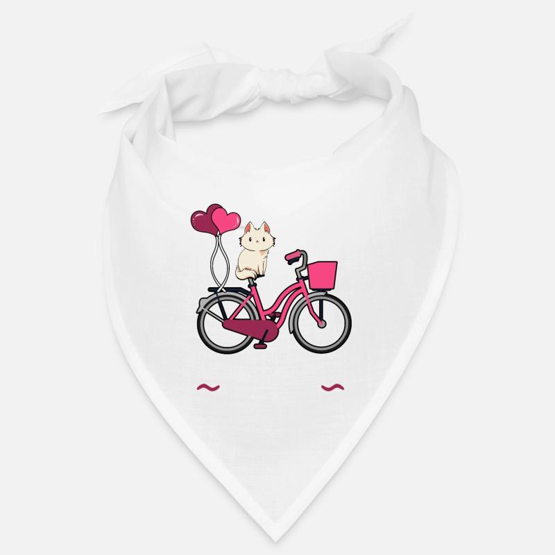 Montez sur mon vélo et accrochez-vous avec mon chat - Bandana - blanc