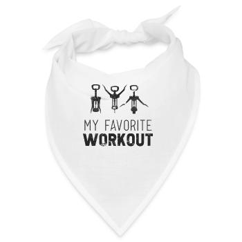 My Favorite Wine Workout Korkenzieher - Bandana - Weiß - Vorne