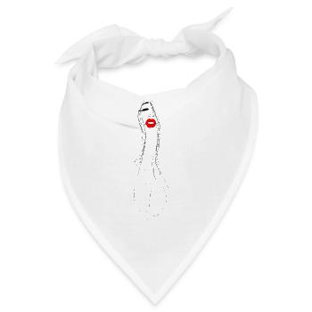 Sexy Dekollete Ausschnitt Busen Zeichnung - Bandana - Weiß - Vorne