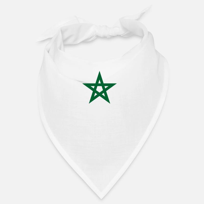 Drapeau du Royaume du Maroc marocain arabe berbère - Bandana - blanc