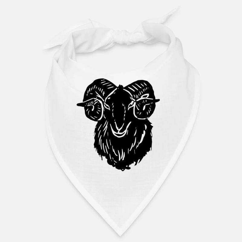 Schwarzer Widder Bock Wappen Logo Bandana