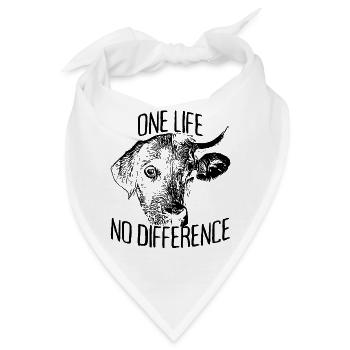 One Life No Difference Vegan Vegetarier Tierschutz - Bandana - Weiß - Vorne