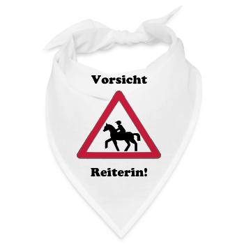 Pferde Reiter reiten - Bandana - Weiß - Vorne