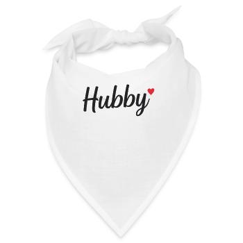 Hubby Mann Ehemann Paar Geschenk Geburtstag - Bandana - Weiß - Vorne
