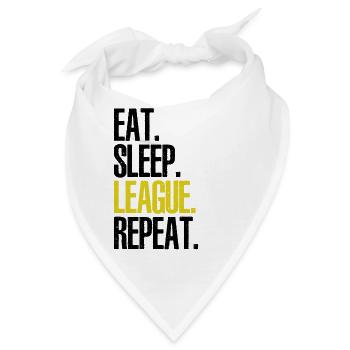 EAT SLEEP LEAGUE REPEAT - Bandana - Weiß - Vorne
