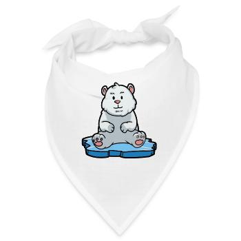 Polar Nordpol Eisbär Arktis Klima Co2 Natur Tier - Bandana - Weiß - Vorne