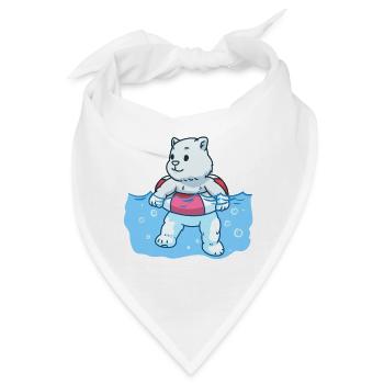 Baby Eisbär Schwimmring Kinder Kind schwimmen - Bandana - Weiß - Vorne