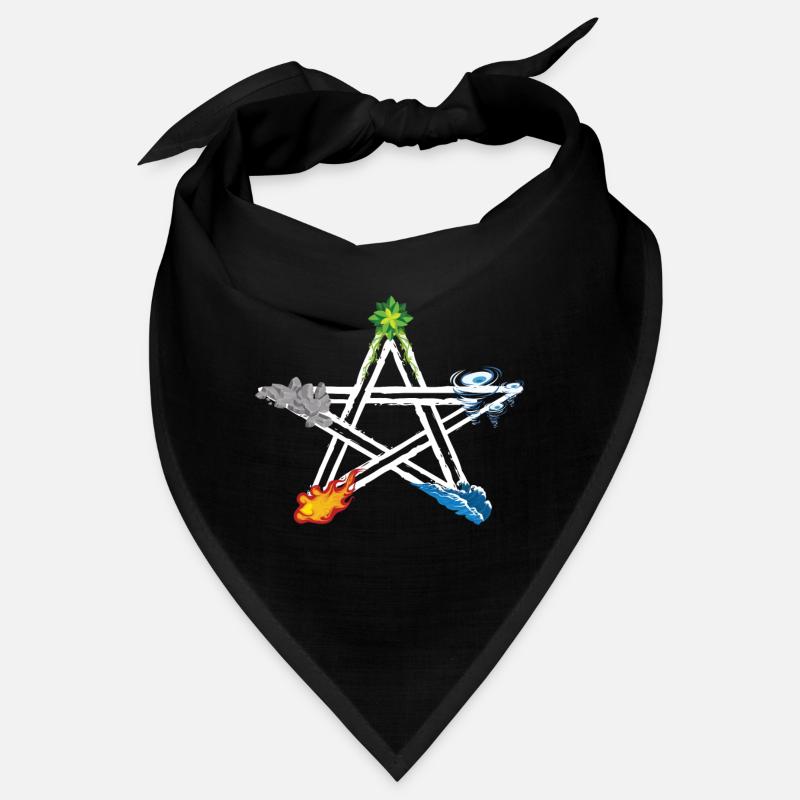Wicca Pagan Five Elements Magical Pentagram Bandana
