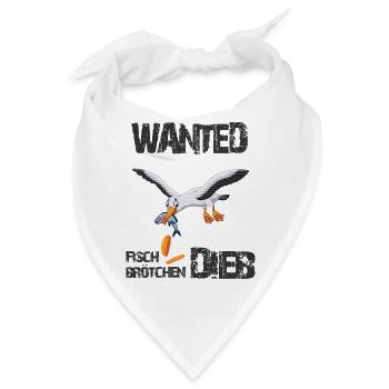 Wanted - Der berüchtigte Fischbrötchen Dieb - Bandana - Weiß - Vorne
