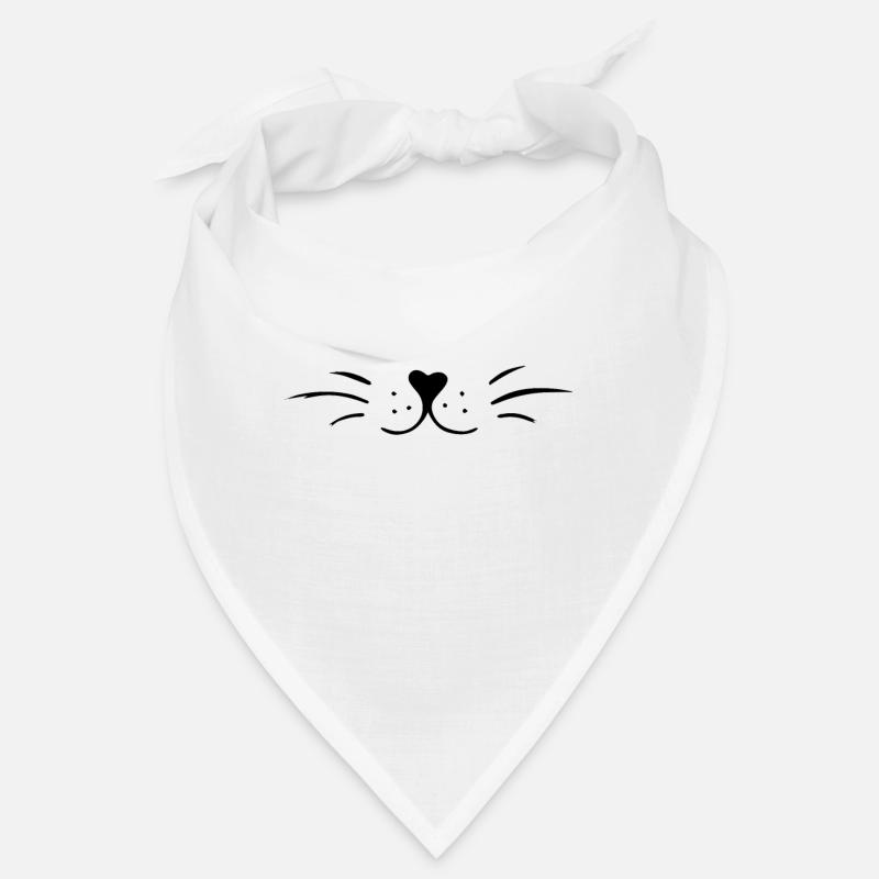 Conception de visage de chat minimaliste mignon - Bandana - blanc